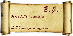 Brezán Janina névjegykártya